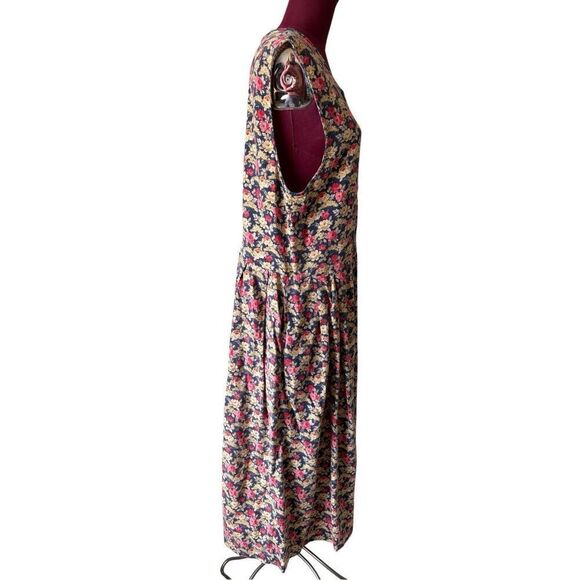 Laura Ashley 1980S FLORAL BUTTON DOWN SLEEVELESS DRESS size 10 Sleeveless - Picture 10 of 10